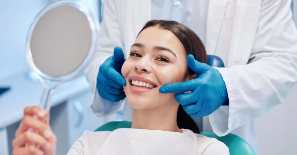 Patient smiling during a cosmetic dentistry in San Francisco consultation